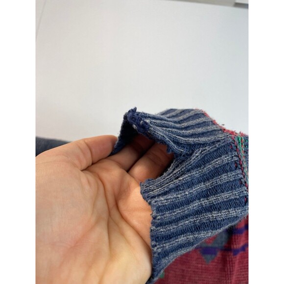 Vintage COLORE Italy Abstract Knit Sweater XL 90s Art Pattern Made in Italy - Picture 8 of 9